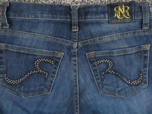 Rock Republic Jeans Womens 0S SHORT Blue Denim Kasandra Bootcut Low Rise 26x30 - Picture 1 of 17