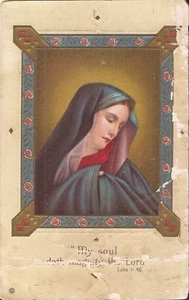 Blessed Virgin Mary - "My Soul Doth Magnify the Lord" : Luke  1:46 - EMBOSSED - Picture 1 of 2