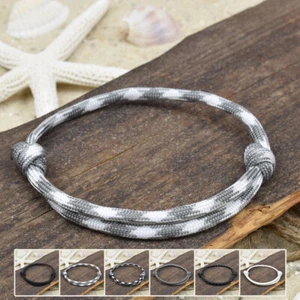 ❦ Pulsera cinta para el pie IVO | Paracord | 4 mm | Surfista | Nudo deslizante | 01 ❦ - Imagen 1 de 8