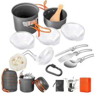 Versatile Alumina Pot Set Nesting Camping Cookware Set Travel Cooking Set E0U2 - Picture 1 of 9