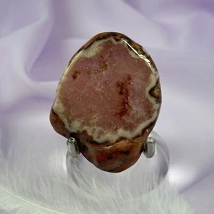 Rebanada de geoda pulida amatista rosa rara 43 g SN49856 - Imagen 1 de 4