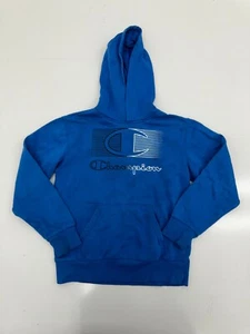 Champion Blue Graphic Print Pullover Hoodie Boys Size 10/12 - Picture 1 of 6