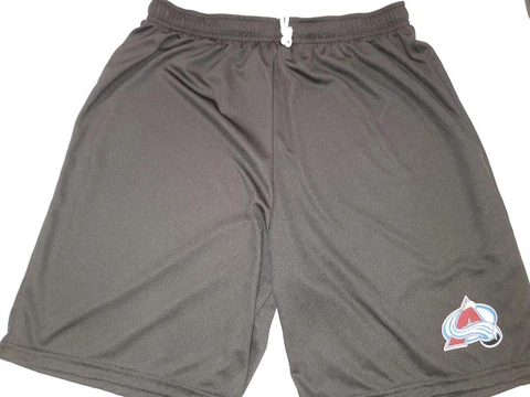 0724-2 NHL COLORADO AVALANCHE Moisture Wick SHORTS W/POCKETS Embroidered BLK Cover