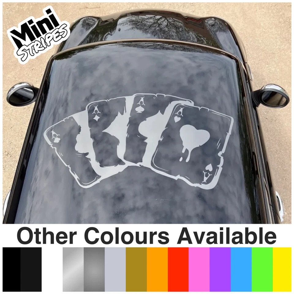 Mini Cooper Pack Of Aces adesivi grafici decalcomanie JCW R50 R53 R55 R56 F56 ecc. - Immagine 1 di 4