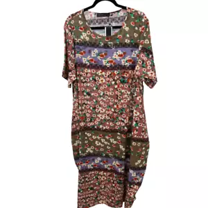 Zanzea Plus Size Short Sleeve Colorful Casual Maxi Dress Pockets Size XXXL - Picture 1 of 5