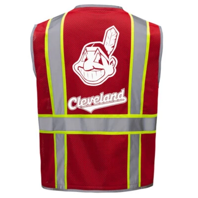 🦺⚾Cleveland Safety Vest PPE w/reflective strip Black Vest Size M-4XL Retro Logo - Image 1 of 3