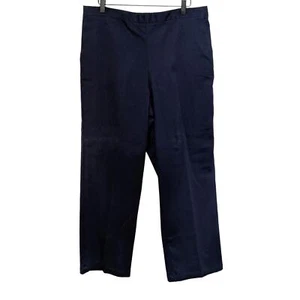 Alfred Dunner Pull On Pants Womens 16 Navy Blue Straight Leg Trousers Office NWT - Picture 1 of 4