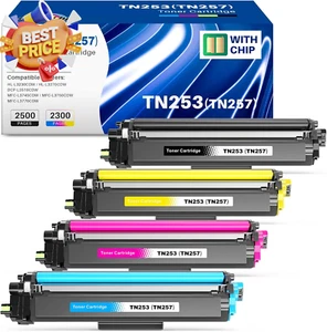 TN253 TN257 High Capacity Toner Set Compatible Brother TN-253 TN-257 4-Pack - Picture 1 of 16