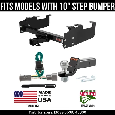 Сцепное устройство для прицепа 1997 Ford F250 HD 4-контактная проводка 2 дюйма шариковое подходит с 10-дюймовым шагом bmpr 6K - Изображение 1 из 4