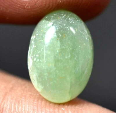 Rarest Semi Precious 5.95 Ct Natural Green Aventurine Cabochon Quartz Gemstone - Image 1 of 4