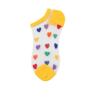 Ankle Socks Women Transparent Korean Heart Style Spandex and Nylon Socks 