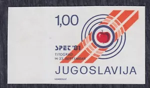 Yugoslavia 1981 Archery EC surcharge, imperforated proof, Michel 76, MNG - Picture 1 of 2