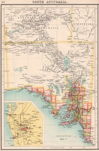 SOUTH AUSTRALIA.Showing railways telegraphs.Adelaide area.BARTHOLOMEW 1901 map - Picture 1 of 1
