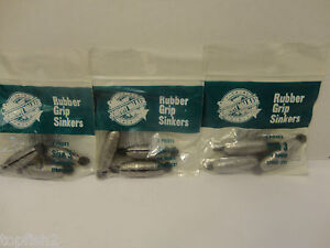Johnny Walker Rubber Grip Sinkers, 3/4 Oz. Size 3, 3 Packs 9 Total Sinkers (New)