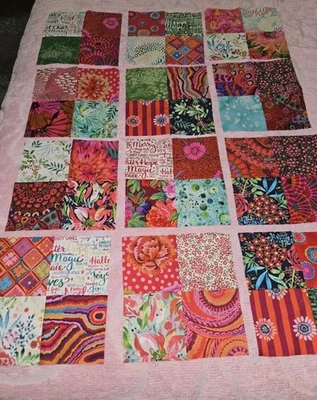 Lot Of 12 OOAK Kaffe Fassett Meets Moda Christmas Patchwork Quilt Blocks 9.5"New - Image 1 of 4