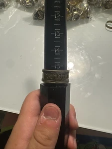 verstellbarer bronzefarbener Ring mit alter Sprache auf der Vorderseite - Bild 1 von 3