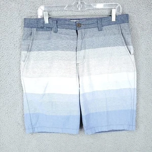Flag And Anthem Shorts Mens 36 Striped Blue Gray Chino Bermuda - Picture 1 of 8
