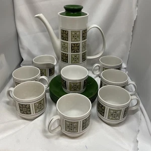 Crown Clarence Iron Stone Firenze Coffee Pot And Cups Set - Picture 1 of 14