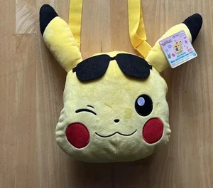 Pokemon Pikachu Plush Toy Bag New Japan BANDAI Shoulder  Zipper Pouch NWT Poke - Picture 1 of 15