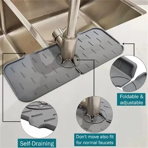 Wasserhahn Spritzwasserabsorbierende Matte Abtropffläche Schutz Küchentheke für Arbeitsplatten Spülen - Bild 1 von 13