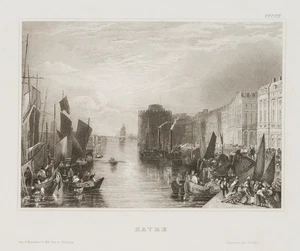 Fischerboote und Docks von Le Havre, Stahlstich Romantik Unbekannt (19.Jhd) - Picture 1 of 4