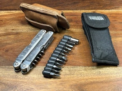 Vintage Schrade Tough ST3 MultiTool Knife  Pliers + New Custom Leather Holster - Image 1 of 4