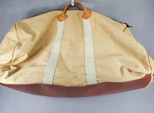 Vintage 70er LL Bean XL Canvas Seesack Beuteltasche Tasche Ledergriffe unten USA Scoville - Bild 1 von 21