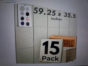 Wall hero Large Cork Board Alternative 15 Pack 59"x36" Felt Wall Tiles - Picture 1 of 5