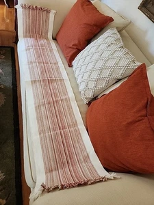 Corredor de mesa Boho 67 X 14 con flecos terracota óxido bronceado crema - Imagen 1 de 8