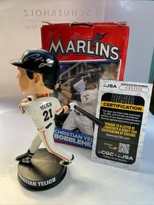 CHRISTIAN YELICH Autographed Signed Miami Marlins Baseball 2014 Bobblehead COA - Picture 1 of 3