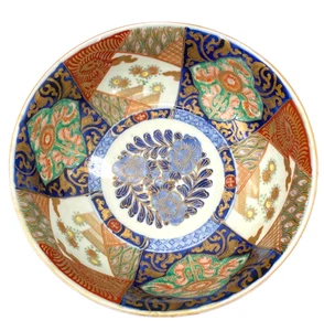 19th Century Japanese Meiji Imari Floral Landscape Bowl 9  1/2 Inches - Picture 1 of 11
