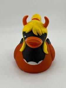 2007 Accoutrements AXE Devil Rubber Duck Blonde Hair Horns Rare Promo Toy - Picture 1 of 8