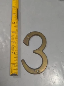 4 Zoll Vintage massive Messing Hausadresse Nummer 3 - Bild 1 von 5