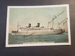 Forro Turbo Eléctrico ORIENTE 1939 Naval Cubierta Postal La Habana con Billete - Imagen 1 de 2