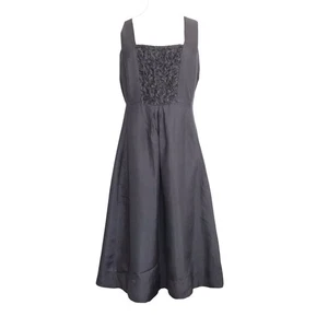 Eileen Fisher Dress Silk A Line Women Size XS Gray Sleeveless Knee Length - Picture 1 of 12