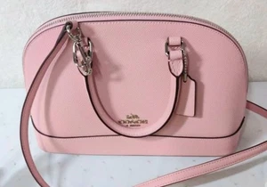 COACH Mini Sierra Satchel Crossgrain Leather in Petal Pink Authentic - NEAR NEW! - Picture 1 of 15