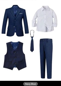 Boy Suits 5-Pieces Suit Set Wedding Blazer Vest Pants Shirts Tie Formal Suits. - Picture 1 of 1