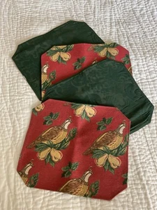 Rebhuhn im Birnbaum 4er Set Wende Gobelin Tischsets Neu ohne Etikett - Bild 1 von 8