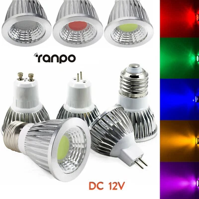 E27 MR16 DC 12V GU10 E14 E12 COB LED Spotlights Bulb Dimmable 12W 9W 7W Lamp RG - Image 1 of 4