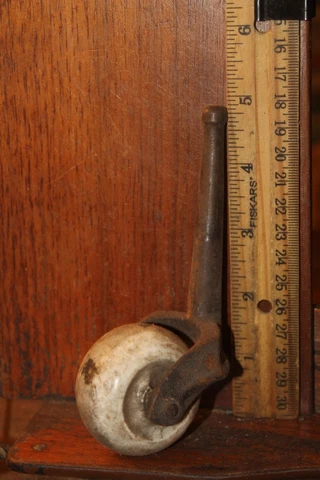 Antique Porcelain Wheel Roller 2" Caster Cover