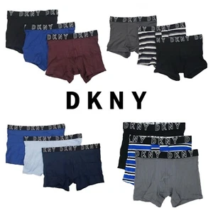 NEW 3 Pack DKNY Sport COTTON Stretch SOFT Boxer Briefs BLUE BLACK Small, XLARGE - Picture 1 of 5