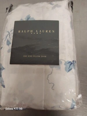 Ralph Lauren Vintage Elsa Blue Ruffled KING Pillow Sham-NOS-NIP - Image 1 of 4