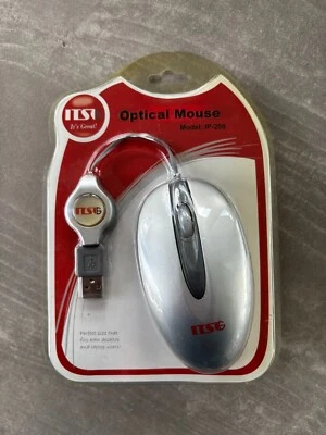 ITSG Mini Wired Mouse w/Optical Scroll & Retractable USB Cable, Model IP-208 - Image 1 of 2