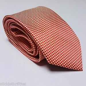 Jon VanDyk Holland Tie Hand Made 58" Long 3 1/4" Wide Red & White - Picture 1 of 4