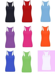 Girls Lycra Vest Top Children's Stretchy Microfiber Dance Wear Kids Yoga Gym - Picture 1 of 22