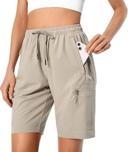 Women's Lightweight Hiking Cargo Shorts Quick Dry Athletic Shorts for Camp, Golf - Picture 1 of 2