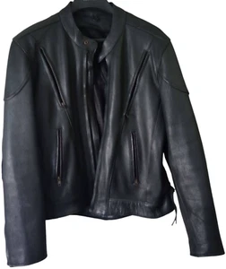 Wilson Leather Motorcycle Heavy Duty Black Jacket  XL Removable Quilted Liner. - Bild 1 von 12