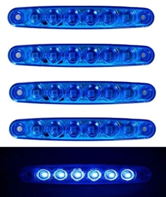 5 piezas Azul 24V LED Contorno Lateral Marcador Luces Camión Remolque Camión ... - Imagen 1 de 3