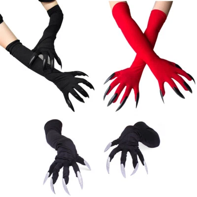 Halloween Claws Costume Monster Paws Gloves with Creepy Long Fingernail Props US - Image 1 of 4