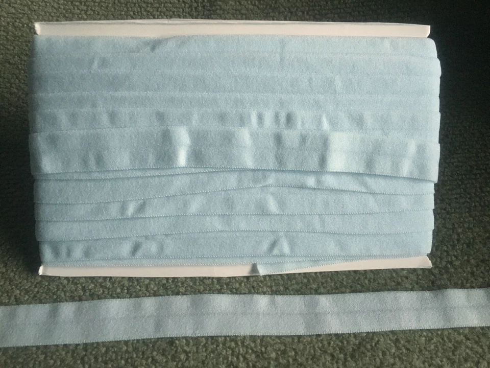 10 yardas .625" de ancho plegable elástico delicado color azul. Foto 1 de 1